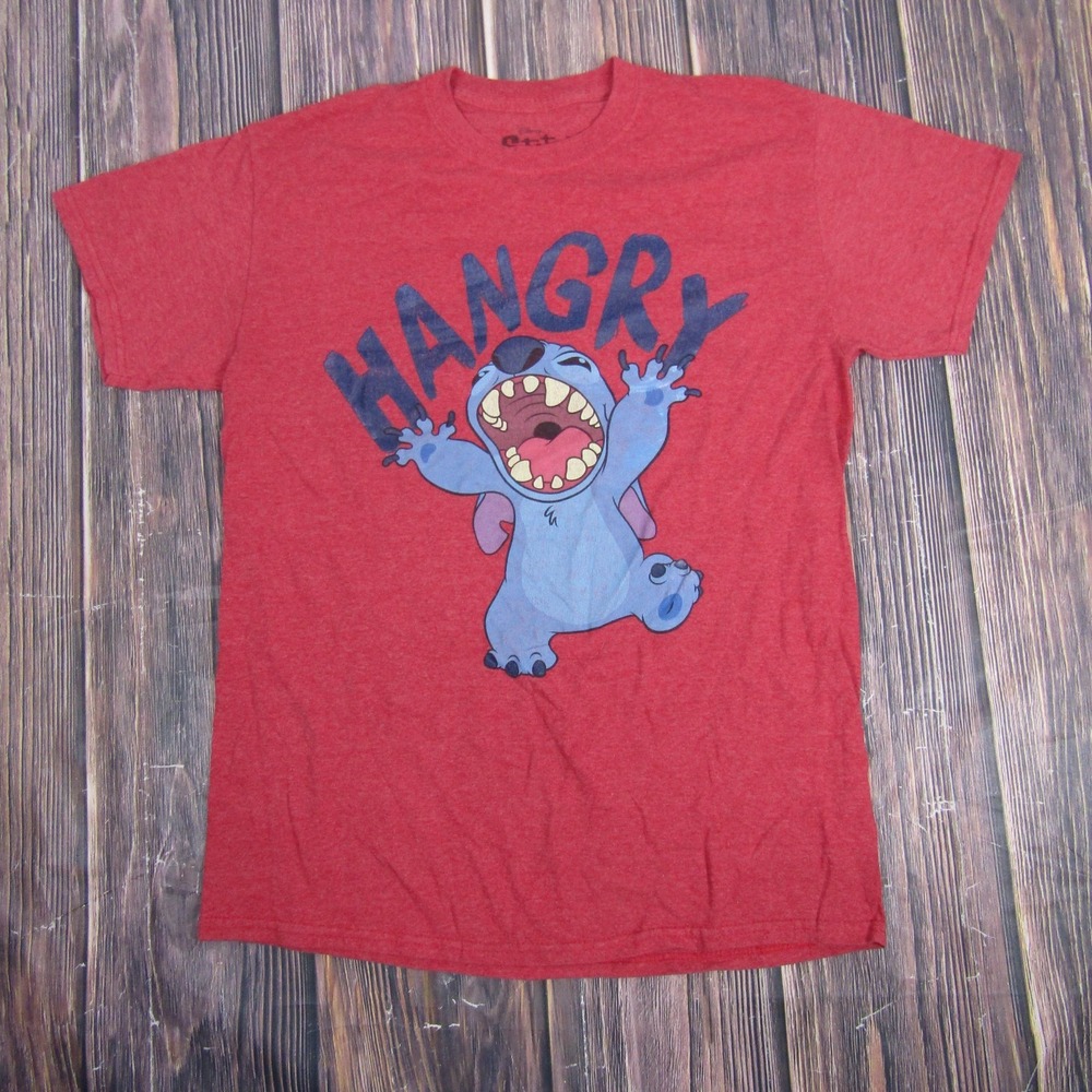 Disney Stitch‎ Shirt Mens Medium Hangry Graphic Tee Lilo & Stitch Movie Cartoon